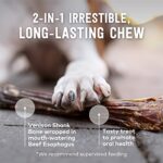 Ziwi Venison Deer Shank Dog Bone Chew All Natural Air Dried 2 In 1 Bone Treat Wrapped In Beef Esophagus Half Shank 0 1