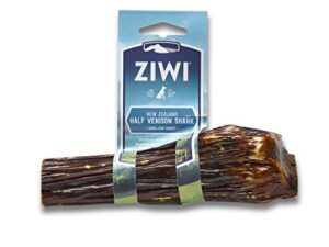 Ziwi Venison Deer Shank Dog Bone Chew All Natural Air Dried 2 In 1 Bone Treat Wrapped In Beef Esophagus Half Shank 0