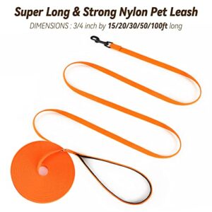 Lynxking Dog Training Leash Long Obedience Recall Agility Leash 15ft 30ft 50ft Tracking Lead Perfect For Training Play Camping And Backyard 0 0